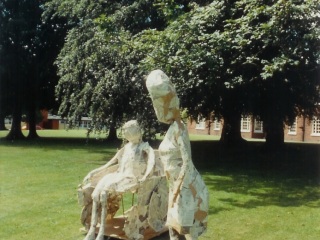 Ida and Mary Sculptures by the Arts Club at Meanwood Park Hospital